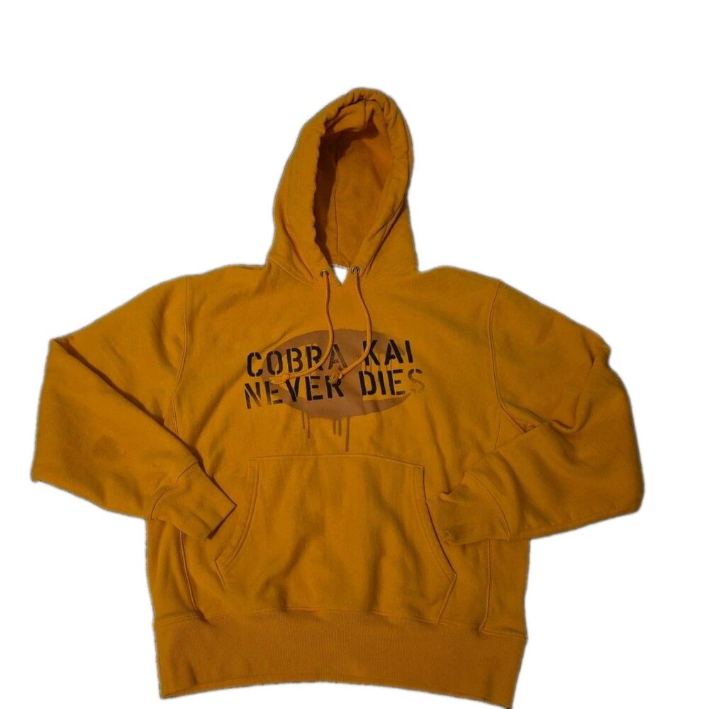 (Men's LARGE) CHAMPION x Cobra Kai Reverse Weave Hoodie "Never Dies" Karate Kid